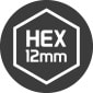 Инструмент имеет хвостовик стандарта HEX 12mm